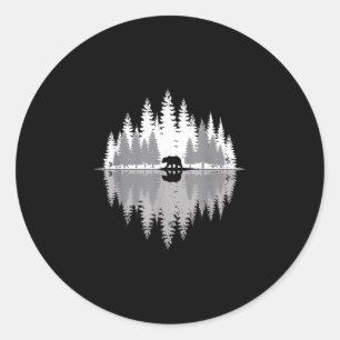 Bär Grafik Alaska Wildtiere Natur Outdoor Wald Runder Aufkleber