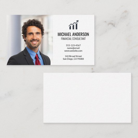 Bar Graph Finance Logo | Geschäftsmann Visitenkarte (Vorne/Hinten)