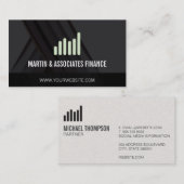 Bar Graph | Ledertextur | Schwarz Abstrakt Visitenkarte (Vorne/Hinten)