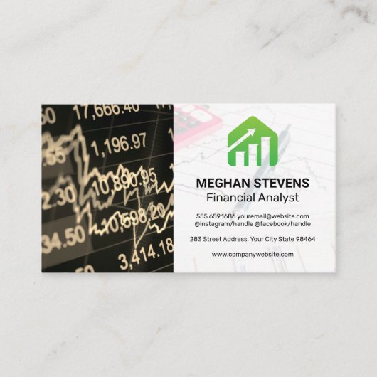 Bar Graph Stock Chart | Finanzberichte Terminkarte (Vorderseite)