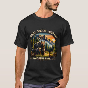 Bär Great Smokey Mountains Nationalpark Schwarzer T-Shirt