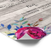 Bar Grey Wood Pink Blumenschild Empfang Poster (Ecke)