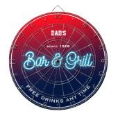 Bar & Grill Vaters beliebiger Name Red Blue Funny Dartscheibe (vorne)
