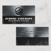 Bar Growth Chart Logo | Finance | Metallic Visitenkarte (Vorne/Hinten)
