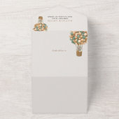 Bär, Grüne Balloons, Heißluftballon, Babydusche All In One Einladung (Außenbereich)