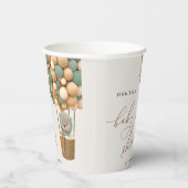 Bär, Grüne Balloons, Heißluftballon, Babydusche Pappbecher (Rechts)