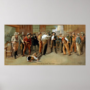 Bar gun fight szene aus Theaterposter Poster