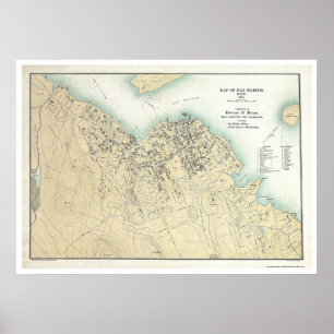 Bar-Hafen, ICH Plan-Karte 1896 Poster