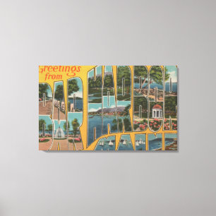 Bar-Hafen, Maine - große Buchstabe-Szenen Leinwanddruck