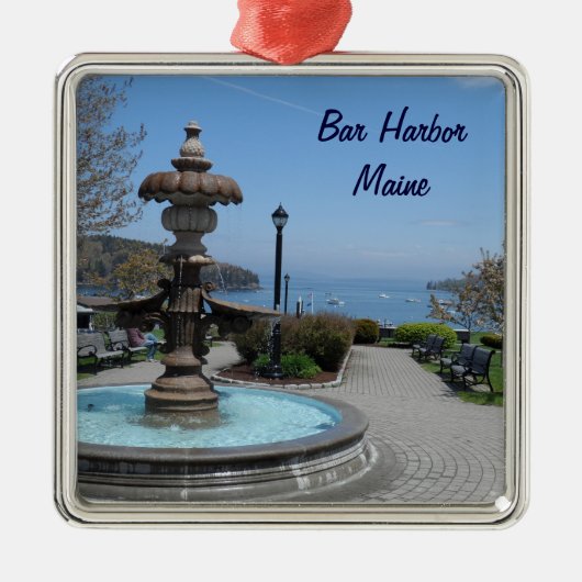 Bar-Hafen, Maine Silbernes Ornament (Vorne)