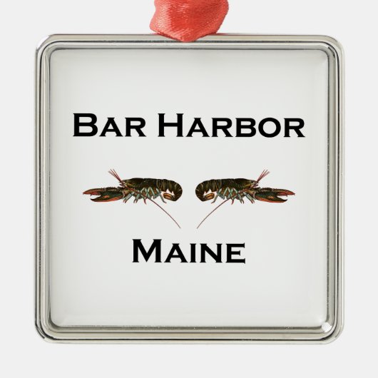 Bar-Hafen Maine Silbernes Ornament (Vorne)