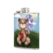 Bär hält Blumenstrauß-30926 Flachmann (Links)