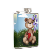 Bär hält Blumenstrauß-30926 Flachmann (Rechts)