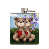 Bär hält Blumenstrauß-30926 Flachmann (Rückseite)