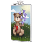 Bär hält Blumenstrauß-30926 Flachmann (Links)