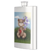 Bär hält Blumenstrauß-30926 Flachmann (Links)