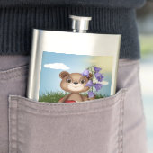 Bär hält Blumenstrauß-30926 Flachmann (Beispiel)