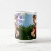 Bär hält Blumenstrauß-30926 Kaffeetasse (Mittel)