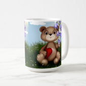 Bär hält Blumenstrauß-30926 Kaffeetasse (VorderseiteRechts)