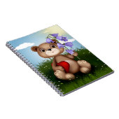Bär hält Blumenstrauß-30926 Notizblock (Rechte Seite)