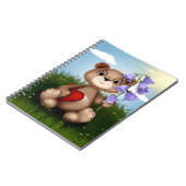 Bär hält Blumenstrauß-30926 Notizblock (Linke Seite)