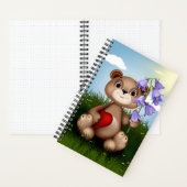 Bär hält Blumenstrauß-30926 Notizblock (Innen)