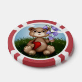 Bär hält Blumenstrauß-30926 Pokerchips (Einzeln)