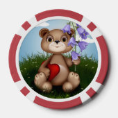 Bär hält Blumenstrauß-30926 Pokerchips (Rückseite)
