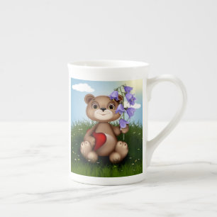 Bär hält Blumenstrauß-30926 Porzellantasse