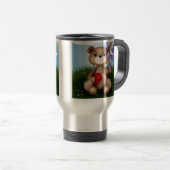 Bär hält Blumenstrauß-30926 Reisebecher (VorderseiteRechts)
