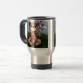 Bär hält Blumenstrauß-30926 Reisebecher (Vorderseite Links)