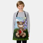 Bär hält Blumenstrauß-30926 Schürze (Getragen)