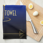 Bar Handtuch Blau und Gold Cocktail Glas (Viertel Falte)