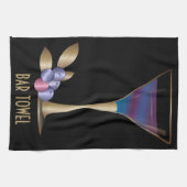Bar Handtuch Blueberry Gold Martini Glas (Horizontal)