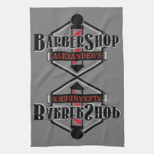 Bar Handtuch für Red n Black Barbershop Logo perso