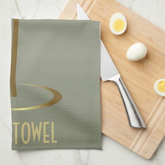 Bar Handtuch Gold Martini-Glas (Viertel Falte)