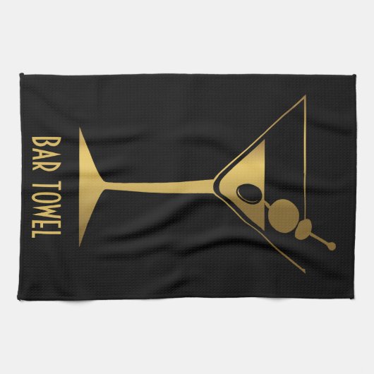 Bar Handtuch Gold Martini Glas (Horizontal)