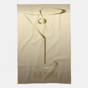 Bar Handtuch Gold Martini-Glas