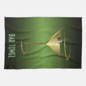 Bar Handtuch Grün und Gold Cocktail Glas (Horizontal)