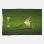 Bar Handtuch Grün und Gold Martini-Glas (Horizontal)