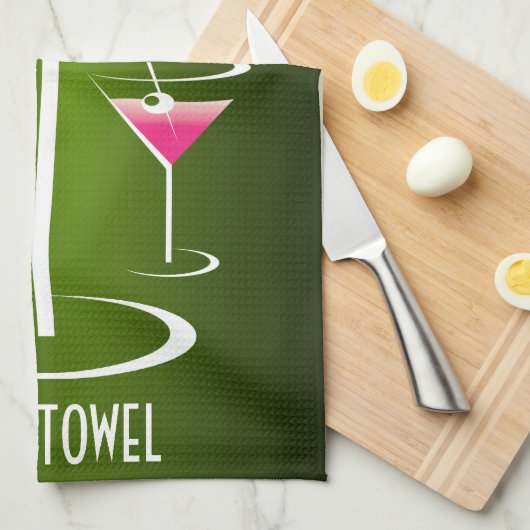 Bar Handtuch Grüner Cocktail Martini-Glas (Viertel Falte)
