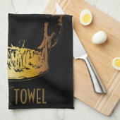 Bar Handtuch Martini-Glas Gold Schädel (Viertel Falte)