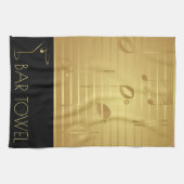 Bar Handtuch-Musiknoten und Martini-Cocktail-Party Geschirrtuch (Horizontal)