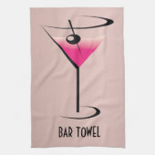 Bar Handtuch Rosa Martini Cocktail Glas (Vertikal)