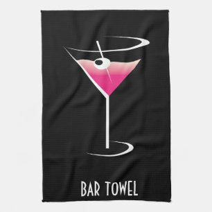 Bar Handtuch Rosa Martini-Glas
