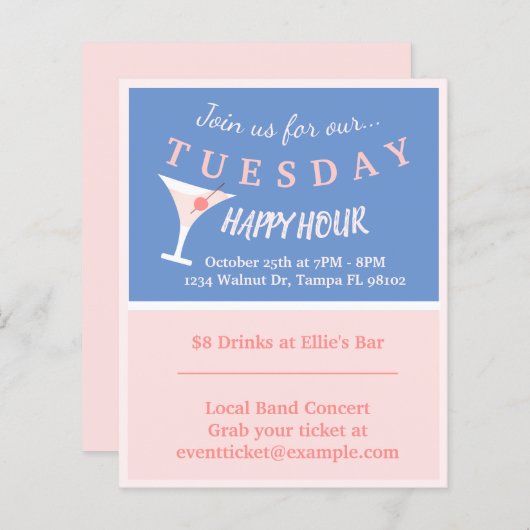 Bar Happy Hour Flyer (Vorne/Hinten)