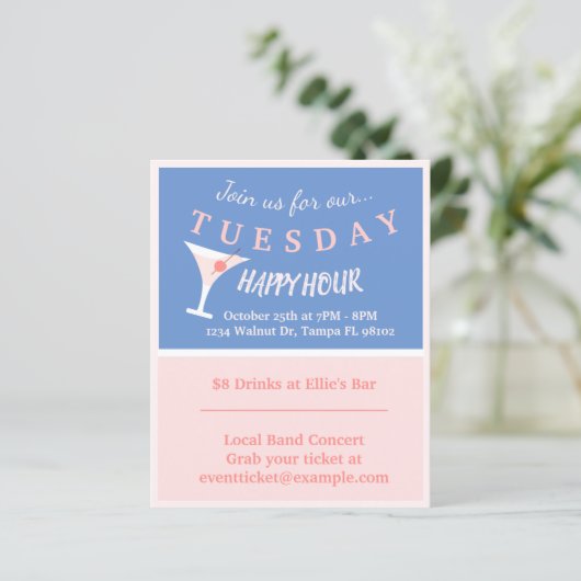 Bar Happy Hour Flyer (Stehend Vorderseite)