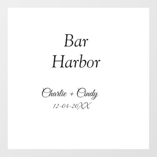 Bar Harbor Junggeselinnen-Abschied Hochzeit von Br Fensteraufkleber (Blatt)