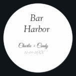 Bar Harbor Junggeselinnen-Abschied Hochzeit von Br Runder Aufkleber<br><div class="desc">Entwurf</div>