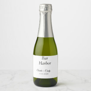 Bar Harbor Junggeselinnen-Abschied Hochzeit von Br Schaumweinetikett